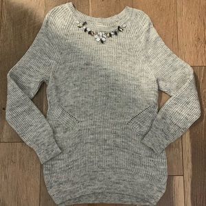 LOFT jeweled neck sweater size small.